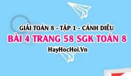 Giải bài 4 trang 58 Toán 8 Tập 1 SGK Cánh Diều